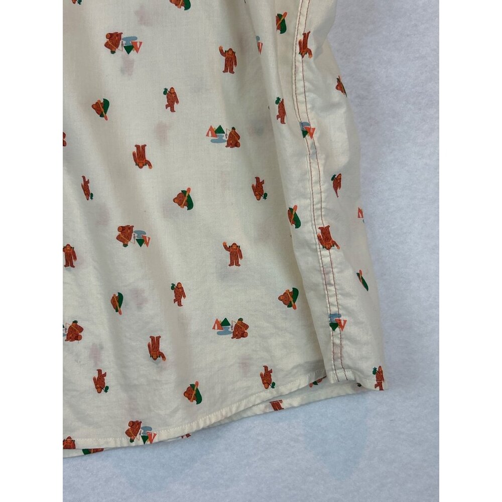 Eddie Bauer Mens Camping Bigfoot Print Button-Up Mens Shirt XL - Picture 2 of 8